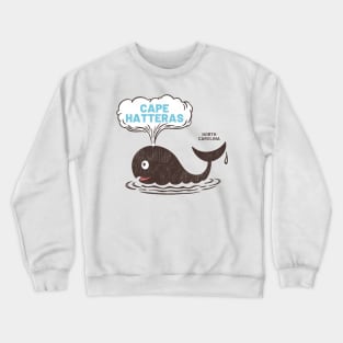 Cape Hatteras, NC Summertime Vacationing Whale Spout Crewneck Sweatshirt